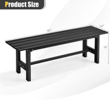 47 Inch Outdoor Chair with Slatted Seat Plastic Coated Iron Frame