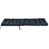 Outdoor Lounge Chaise Cushion with String Ties for Garden Poolside