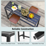 48/55 Inch Outdoor Bar Table with Waterproof Top and Heavy-duty Metal Frame
