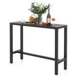 48/55 Inch Outdoor Bar Table with Waterproof Top and Heavy-duty Metal Frame