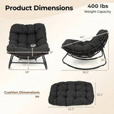 Outdoor Papasan Rocking Chair with Thick Cushion and Pads