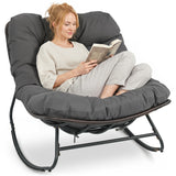 Outdoor Papasan Rocking Chair with Thick Cushion and Pads