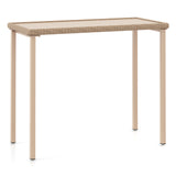 Outdoor Patio Bar Table Heavy Duty Rectangle Metal Frame-Brown