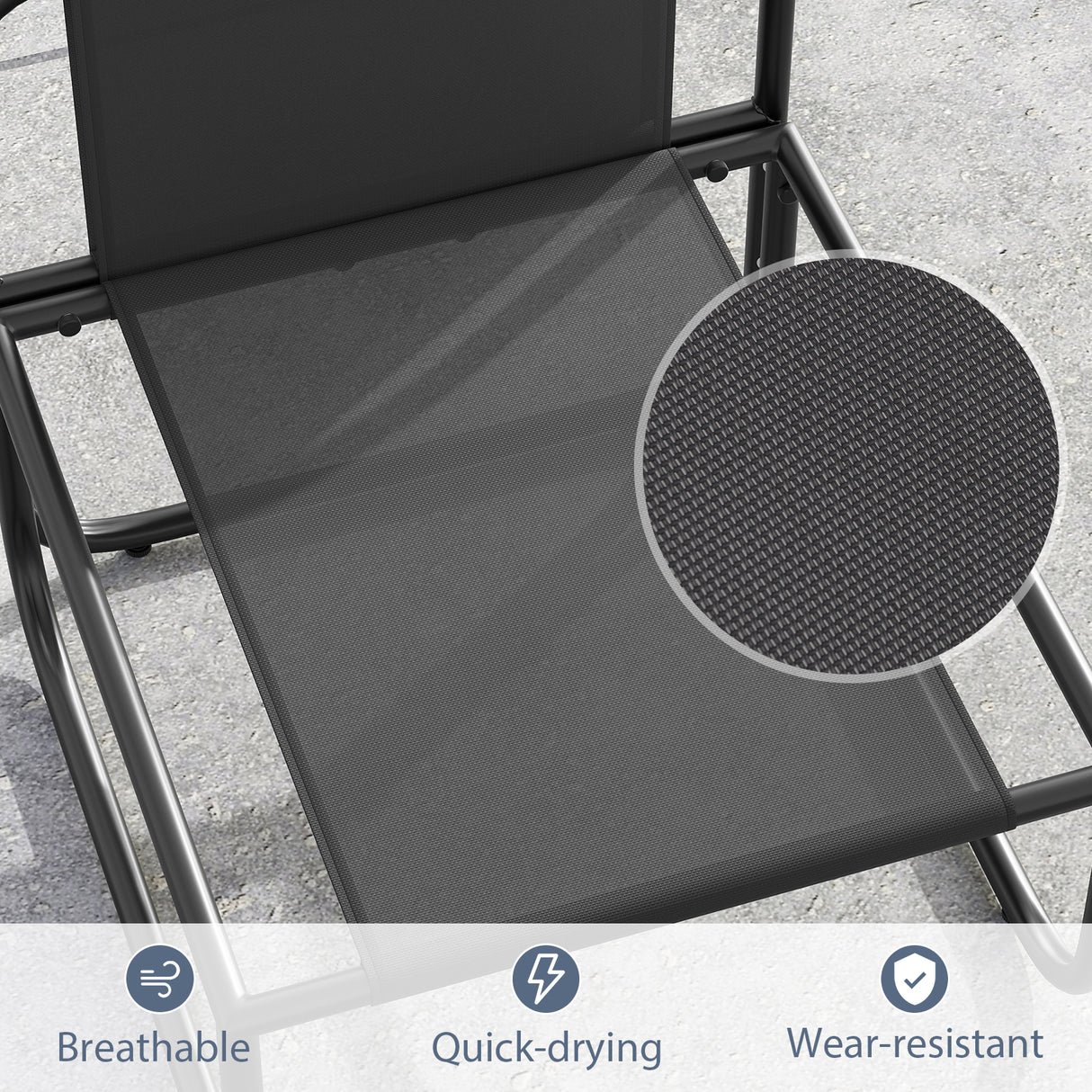 Outdoor Patio Chairs Set of 2 with Removable Cushions and Adjustable Foot Pads-Gray