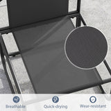 Outdoor Patio Chairs Set of 2 with Removable Cushions and Adjustable Foot Pads-Gray