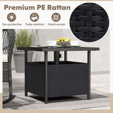 Outdoor Patio Rattan Wicker Steel Side Deck Table