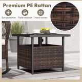Outdoor Patio Rattan Wicker Steel Side Deck Table