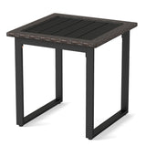Outdoor Rattan Side Table with Slatted Tabletop and PE Rattan Finish-2/Finish-1 Pieces/Piece