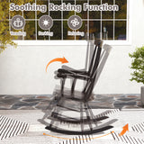 Rocking Chair with Solid Wooden Frame for Garden and Patio