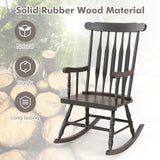 Rocking Chair with Solid Wooden Frame for Garden and Patio