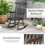 Rocking Chair with Solid Wooden Frame for Garden and Patio