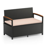 Outdoor Storage Bench Deck Box Patio Furniture with Cushion