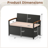 Outdoor Storage Bench Deck Box Patio Furniture with Cushion