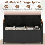 Outdoor Storage Bench Deck Box Patio Furniture with Cushion