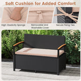 Outdoor Storage Bench Deck Box Patio Furniture with Cushion