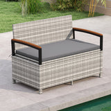 Outdoor Storage Bench Deck Box Patio Furniture with Cushion