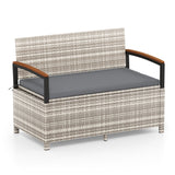 Outdoor Storage Bench Deck Box Patio Furniture with Cushion
