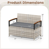 Outdoor Storage Bench Deck Box Patio Furniture with Cushion