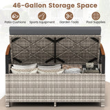 Outdoor Storage Bench Deck Box Patio Furniture with Cushion