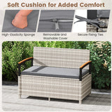 Outdoor Storage Bench Deck Box Patio Furniture with Cushion