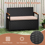 Outdoor Storage Bench Deck Box Patio Furniture with Cushion