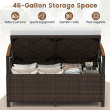 Outdoor Storage Bench Deck Box Patio Furniture with Cushion-White