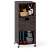 Outdoor Storage Cabinet with Drawer and 3 Shelves for Backyard