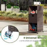 Outdoor Storage Cabinet with Drawer and 3 Shelves for Backyard