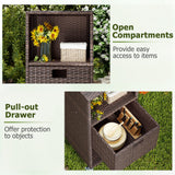 Outdoor Storage Cabinet with Drawer and 3 Shelves for Backyard