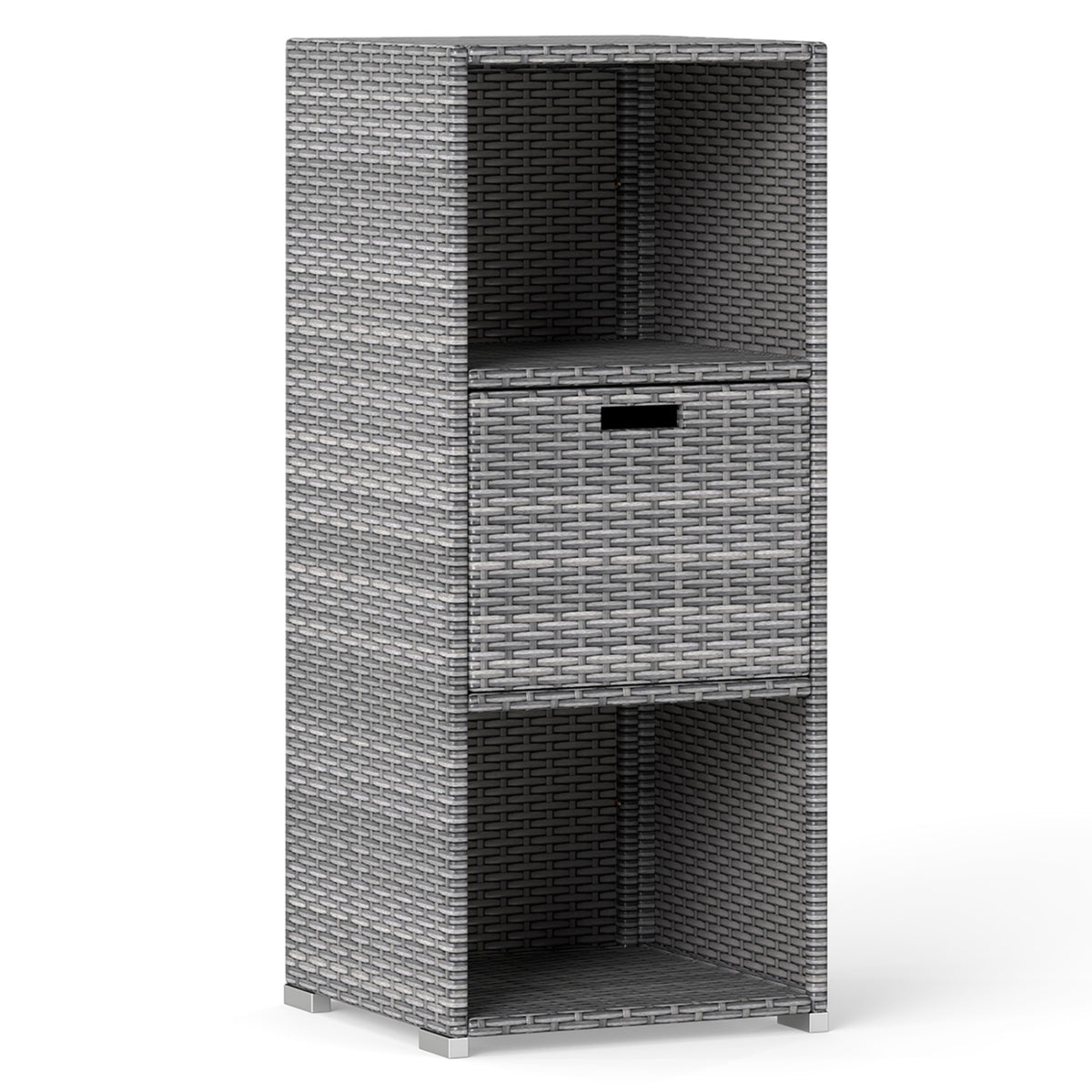 Outdoor Storage Cabinet Patio Wicker Organizer with Drawer