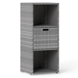Outdoor Storage Cabinet Patio Wicker Organizer with Drawer