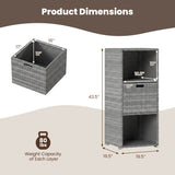 Outdoor Storage Cabinet Patio Wicker Organizer with Drawer