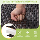 All Weather Outdoor 2-Person Swing Glider Bench with Quick Dry Foam Seat-Brown