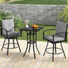 Outdoor Swivel Bar Stools Set of 2 Bar Height Patio Chairs with High Backrest