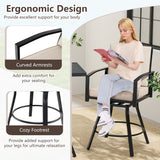 Outdoor Swivel Bar Stools Set of 2 Bar Height Patio Chairs with High Backrest