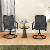 Outdoor Swivel Chairs Set of 2 with High Back and Breathable Seat