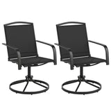 Outdoor Swivel Chairs Set of 2 with High Back and Breathable Seat