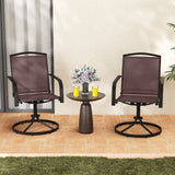 Outdoor Swivel Chairs Set of 2 with High Back and Breathable Seat