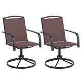 Outdoor Swivel Chairs Set of 2 with High Back and Breathable Seat