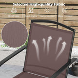 Outdoor Swivel Chairs Set of 2 with High Back and Breathable Seat