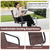 Outdoor Swivel Chairs Set of 2 with High Back and Breathable Seat