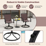 Outdoor Swivel Chairs Set of 2 with High Back and Breathable Seat