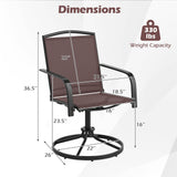 Outdoor Swivel Chairs Set of 2 with High Back and Breathable Seat