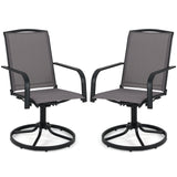 Outdoor Swivel Chairs Set of 2 with High Back and Breathable Seat