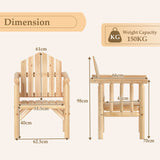 Outdoor Wood Armchair Wooden Patio Dining Chair with Armrests