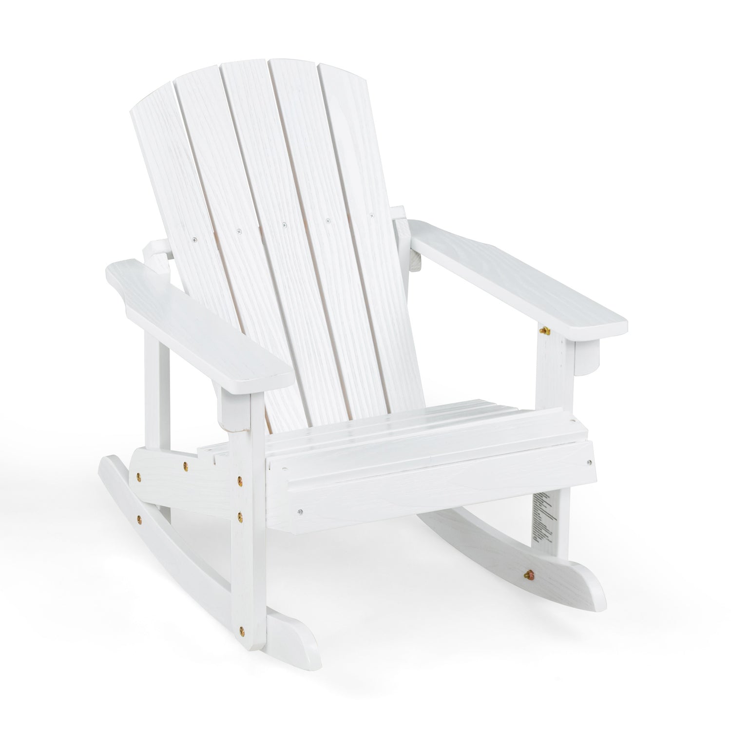 Outdoor Wooden Kid Adirondack Rocking Chair with Slatted Seat