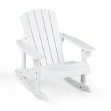 Outdoor Wooden Kid Adirondack Rocking Chair with Slatted Seat