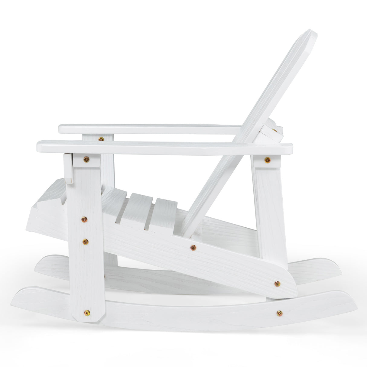 Outdoor Wooden Kid Adirondack Rocking Chair with Slatted Seat