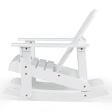 Outdoor Wooden Kid Adirondack Rocking Chair with Slatted Seat