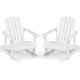 Outdoor Wooden Kid Adirondack Rocking Chair with Slatted Seat